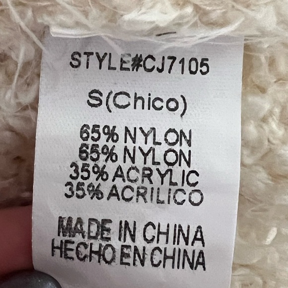 Crescent Cream Colored Fuzzy Knit Open Cardigan with Pockets Size Small - Picture 5 of 8